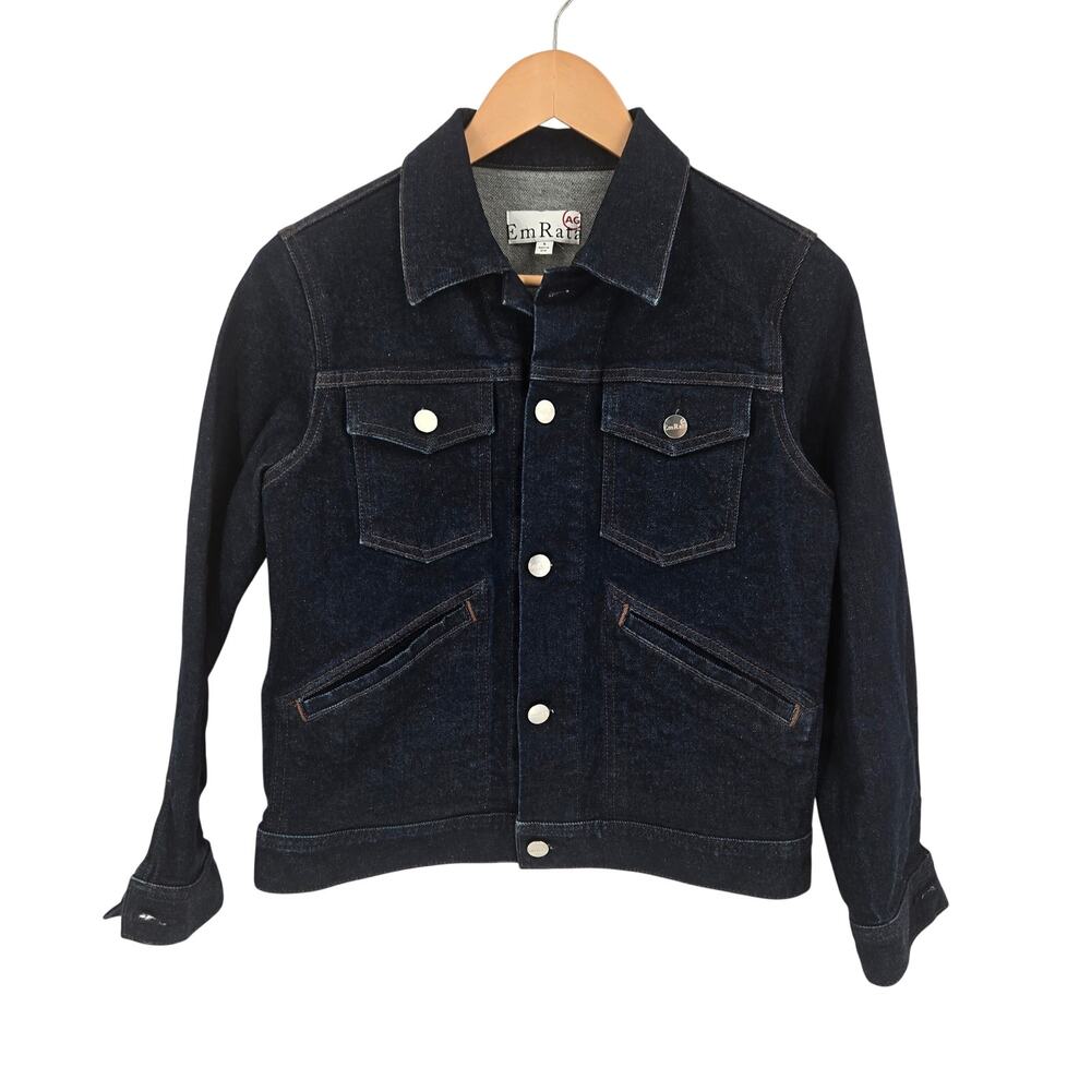 Adriano Goldsccmeid AG x EmRata Jerrie denim jean jacket size small Orchard St